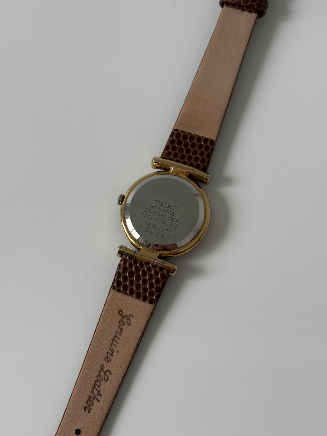 1980s Light Brown Bezel Ladies Quartz 상품이미지7