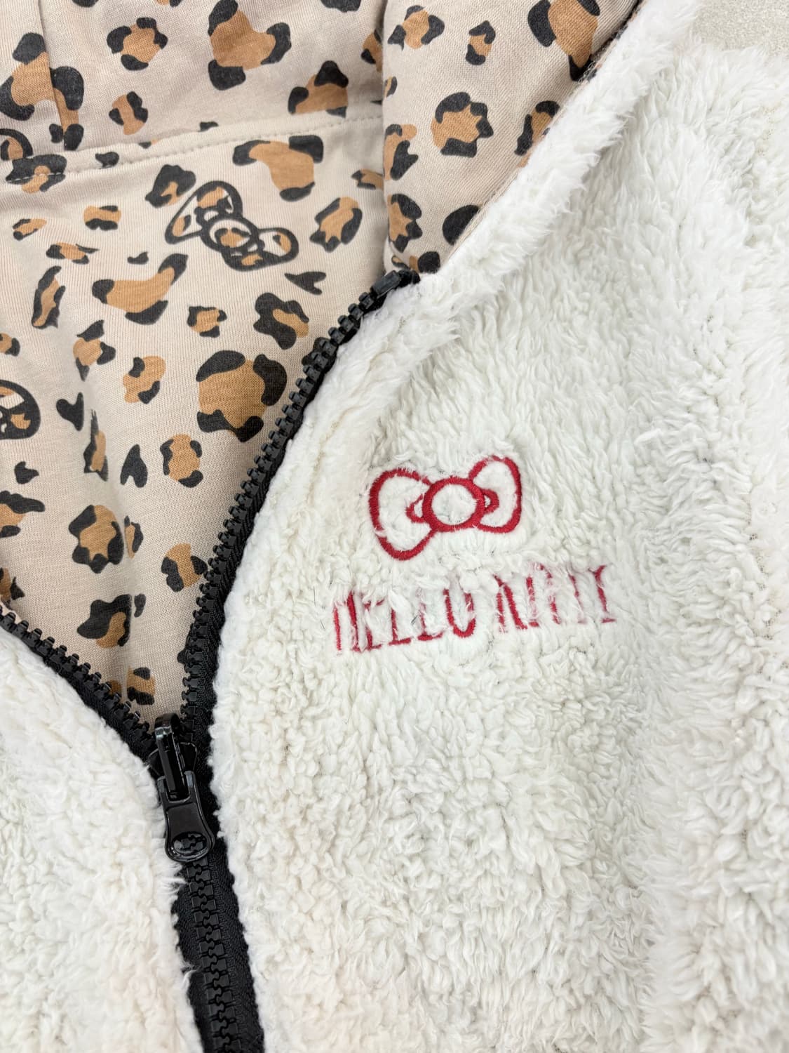 리버시블 호피 키티 후드집업 상품이미지3