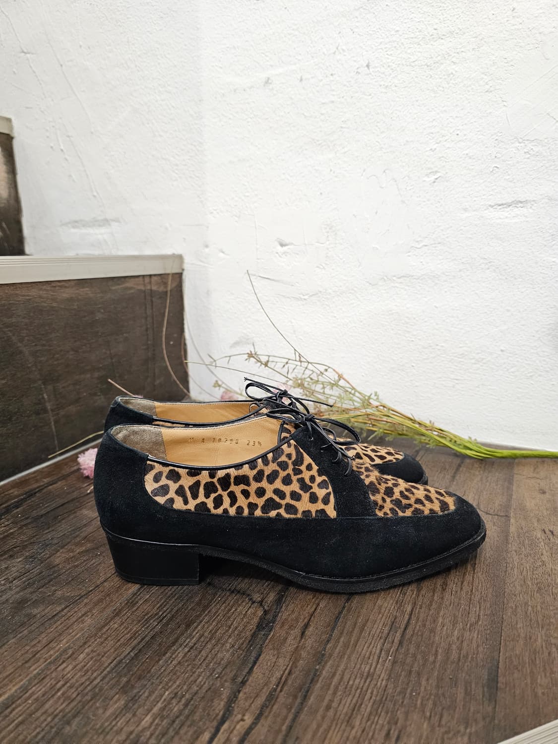 Ginza Yoshinoya 레오파드 송치 스웨이드 로퍼(박스X새제품) 상품이미지3