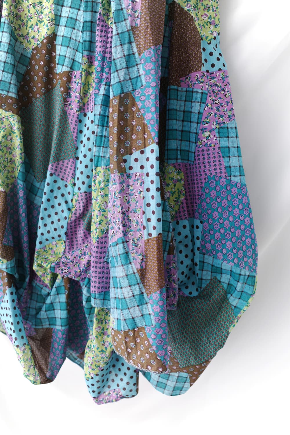 check flower patchwork balloon skirt 상품이미지4