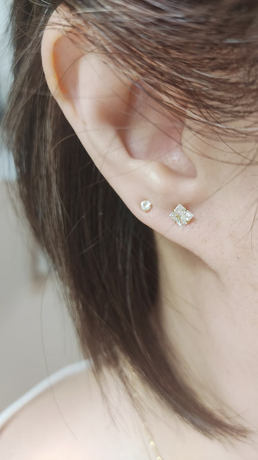 14K 금귀걸이 일괄, 한짝씩, 체인 연결 귀걸이, 피어싱 상품이미지6