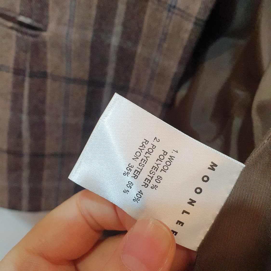 문리 브라운 체크 울 자켓 상품이미지8