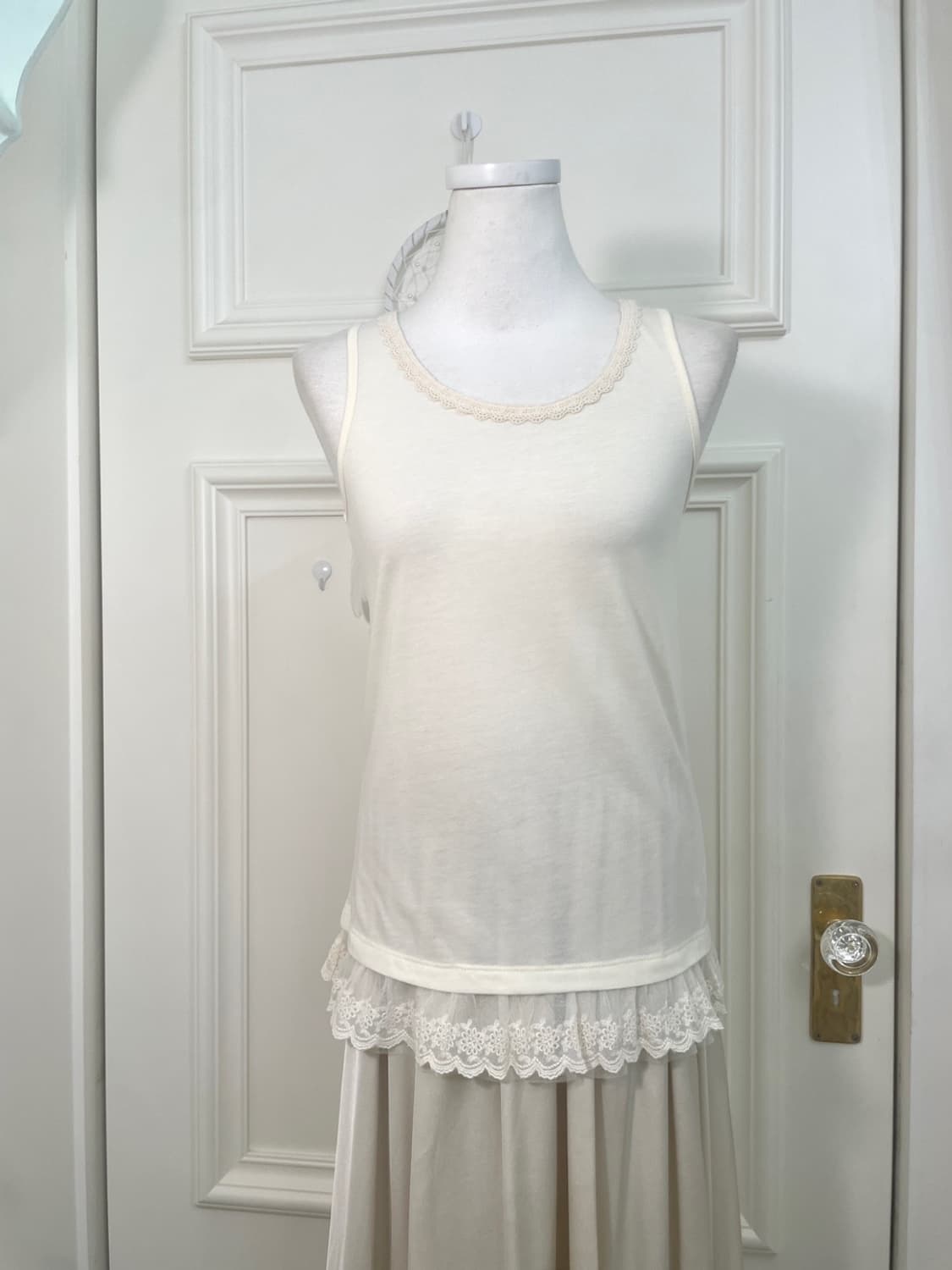 ivory pastel sleeve button crochet knit 상품이미지8