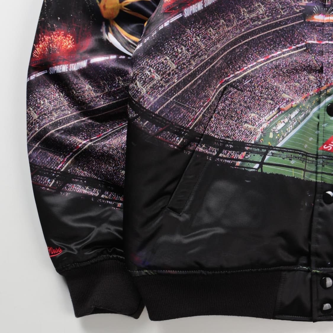 슈프림 22ss 미첼 & 네스 스타디움 새틴 바시티 자 상품이미지3