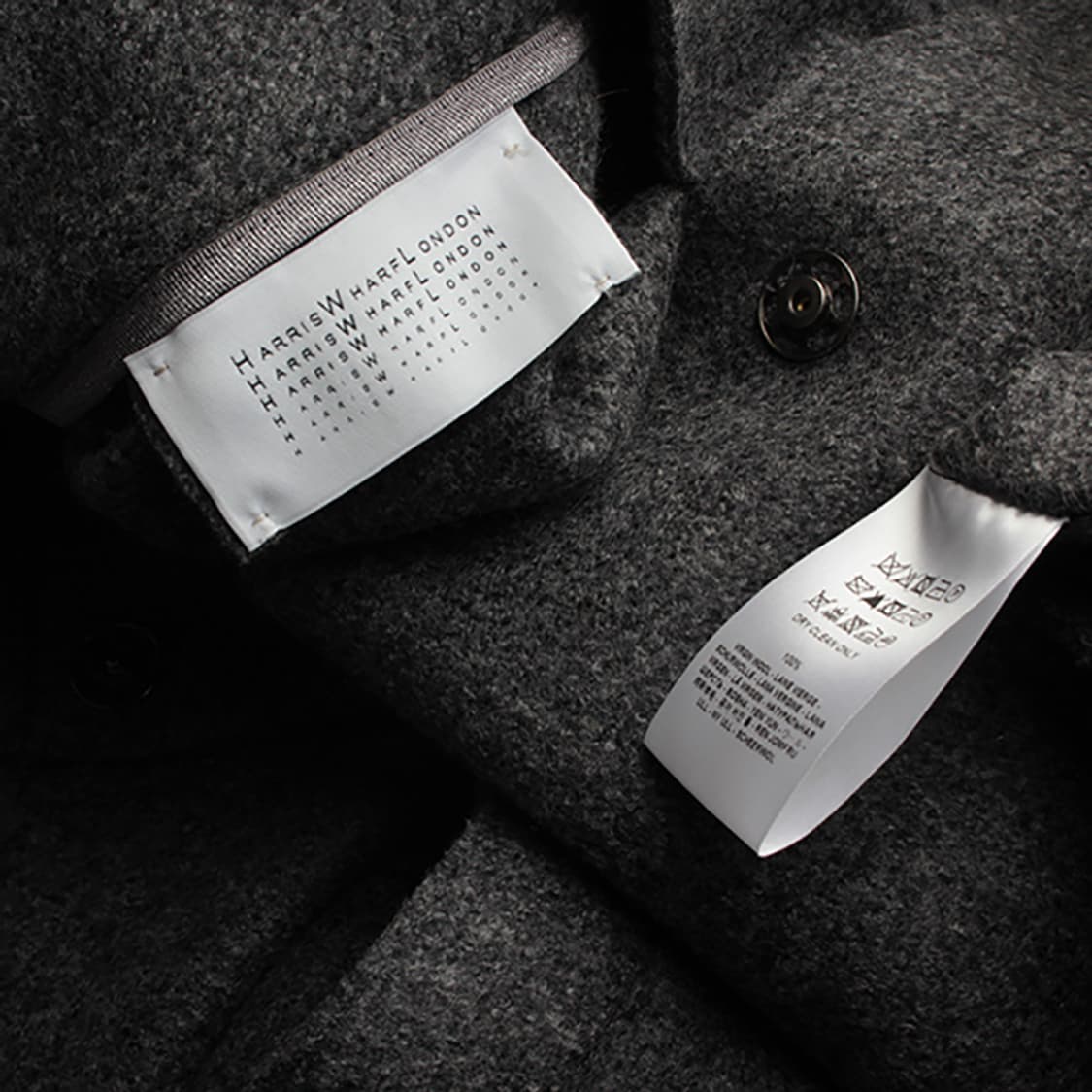 Harris Wharf London 그레이 프레스드 울 코트 42 상품이미지3