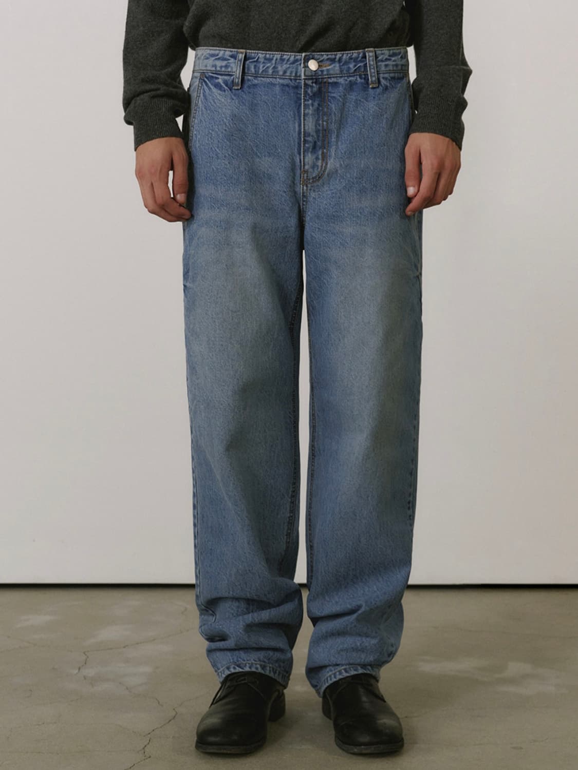 (새상품) 아르반 / 스트럭처드 데님 팬츠 (라이트인디고, 2 size) 상품이미지3