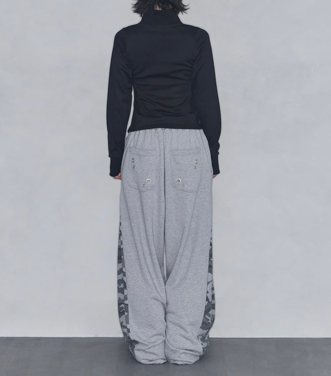 애즈유아 스타 패치 배색 스웻 팬츠 멜란지 상품이미지4