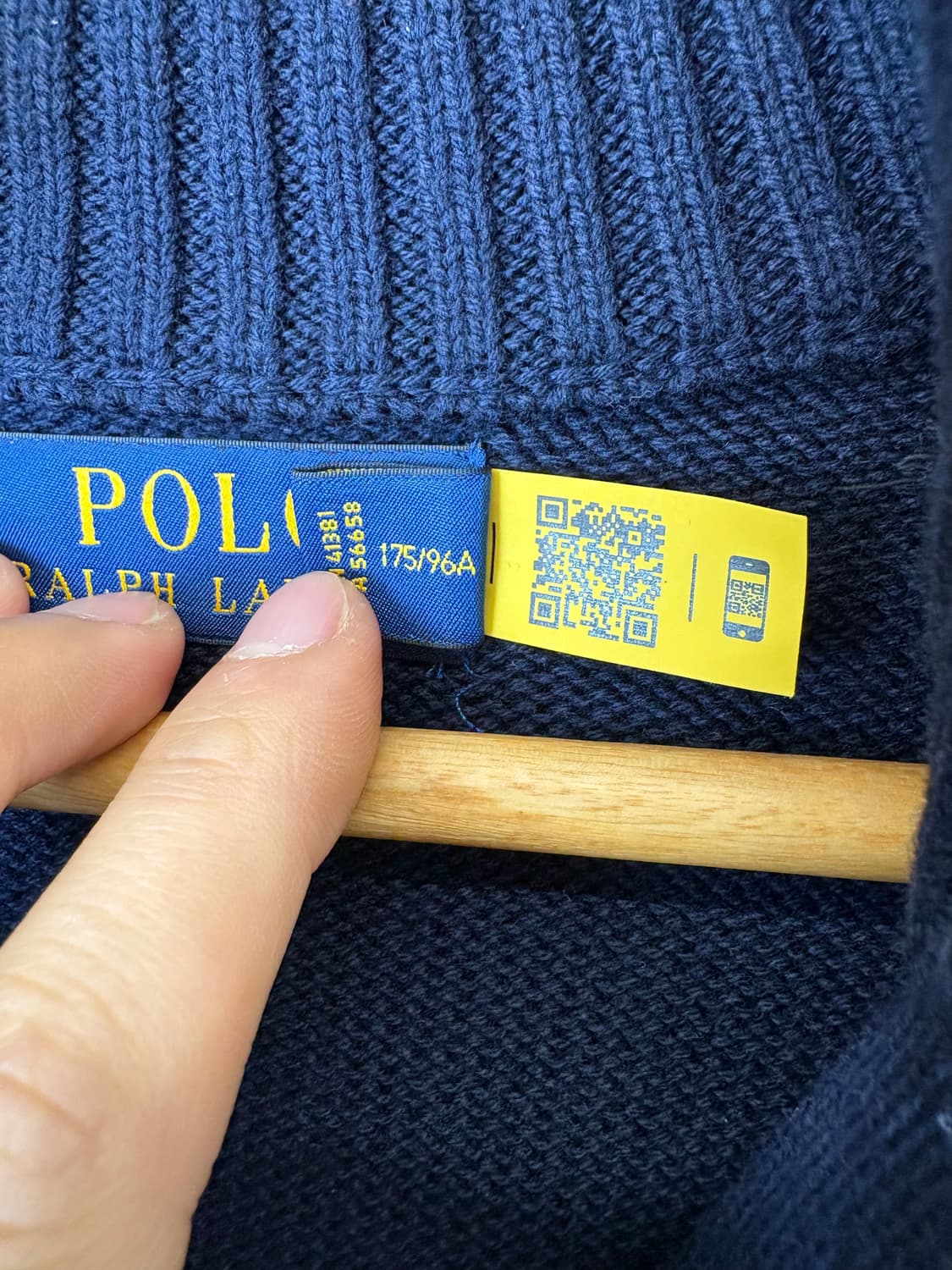 폴로랄프로렌 큐알라벨 네이비 니트 반집업 상품이미지7
