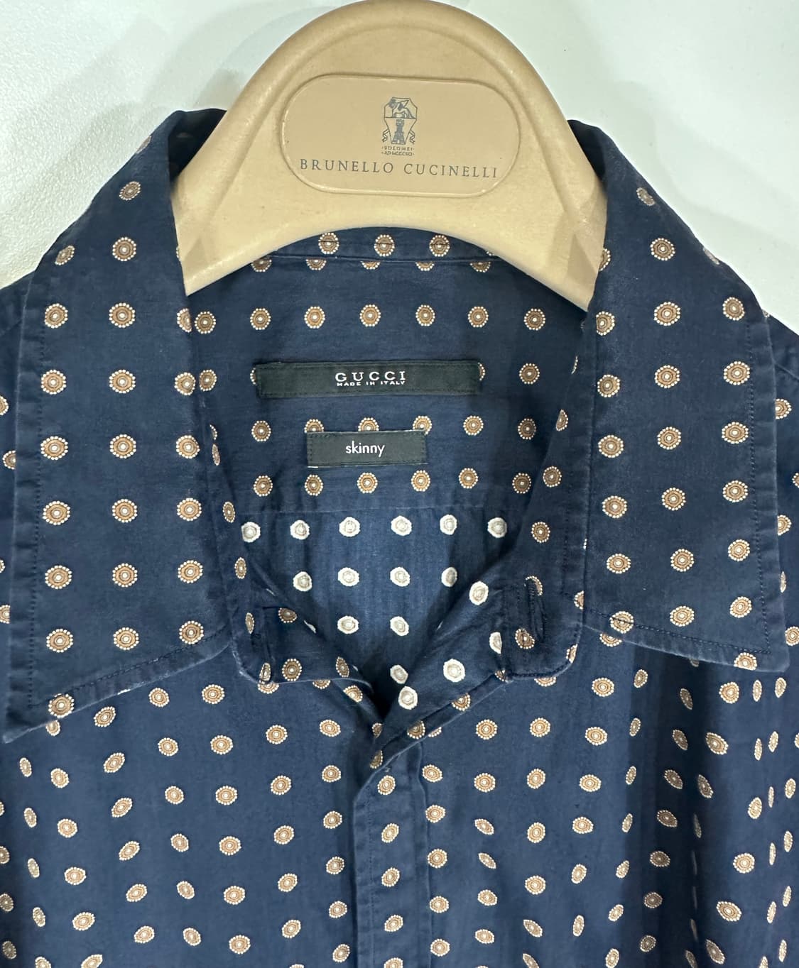 구찌 셔츠 코튼, 실크 로고 패턴 셔츠 상품이미지4