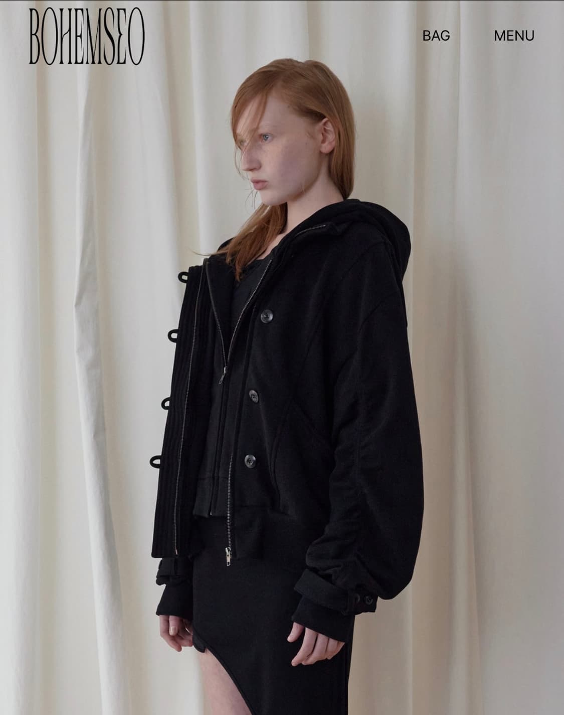 보헤미안서울 HOOD DETACHABLE JERSEY ZIP UP 상품이미지2