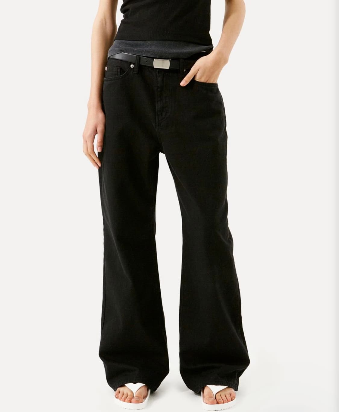 라벨아카이브 arlen wide bootcut jeans 블랙 상품이미지2