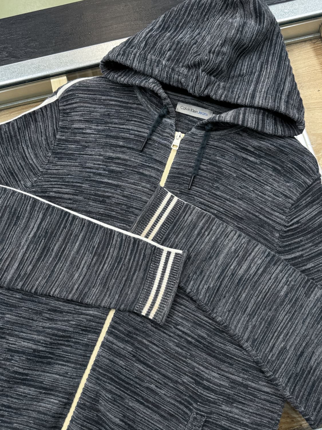 캘빈 클라인 진스 멜란지 코튼 후드집업 상품이미지4