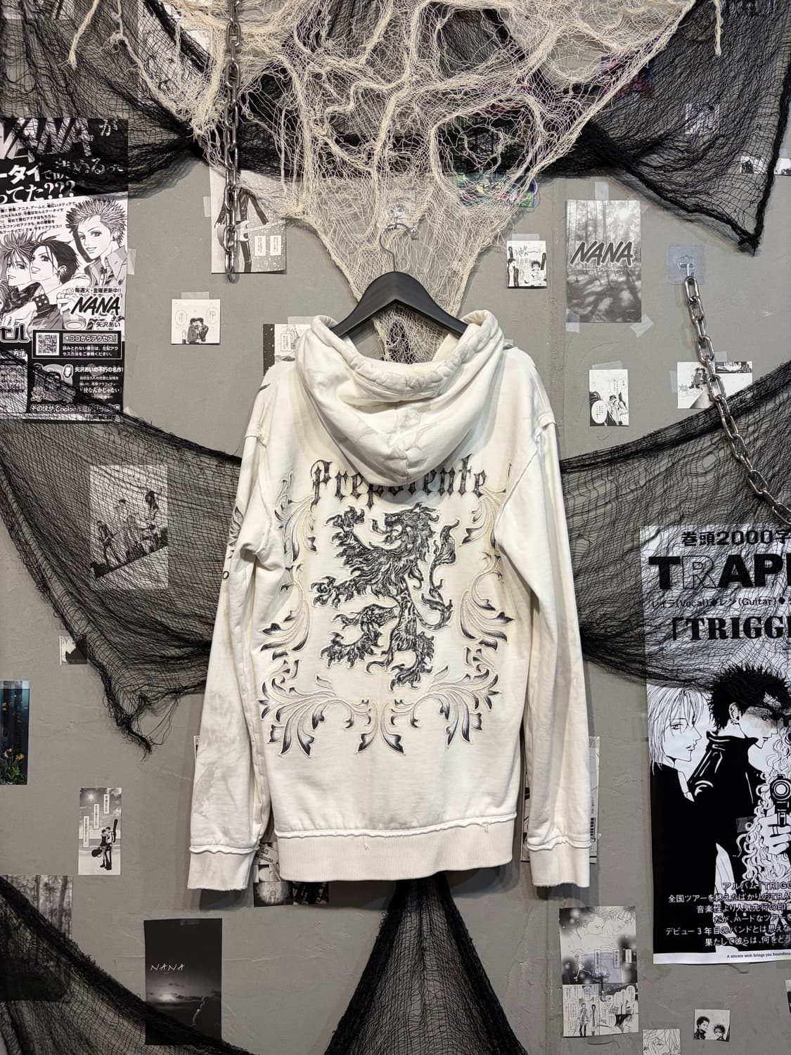 00‘s Grunge Embroidery detail hoodie zip 상품이미지5