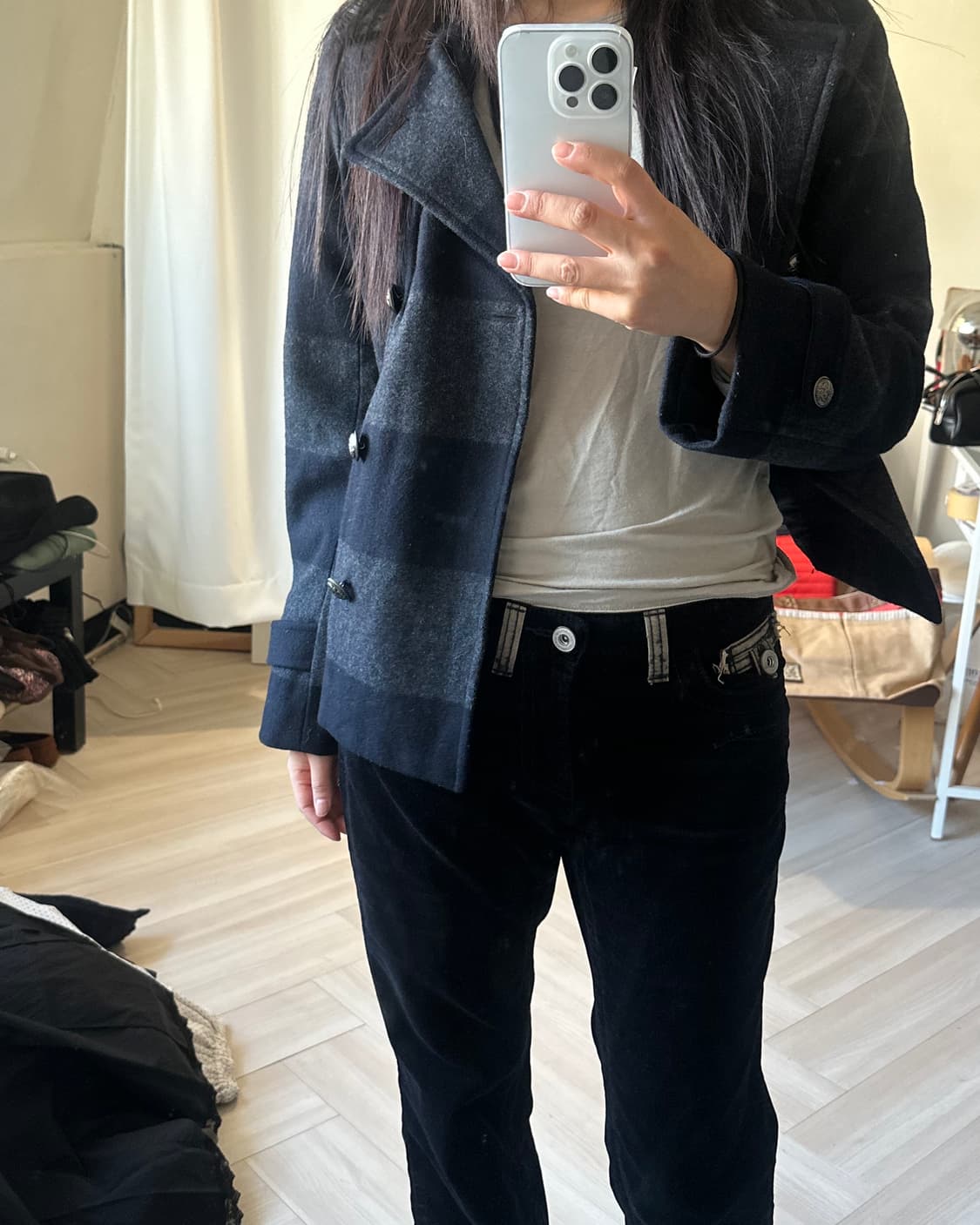 [NATURAL BEAUTY BASIC] stripe peacoat  상품이미지9