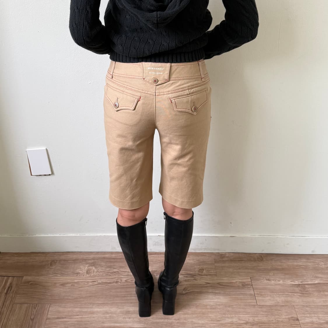 버버리 베이지 코튼 쇼츠 상품이미지4
