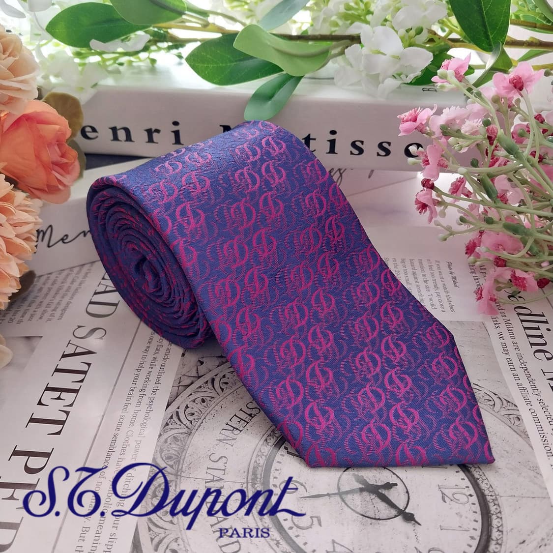 듀퐁 실크 퍼플 로고 자카드 슬림 넥타이 8cm A+등급 K1487
 상품이미지1
