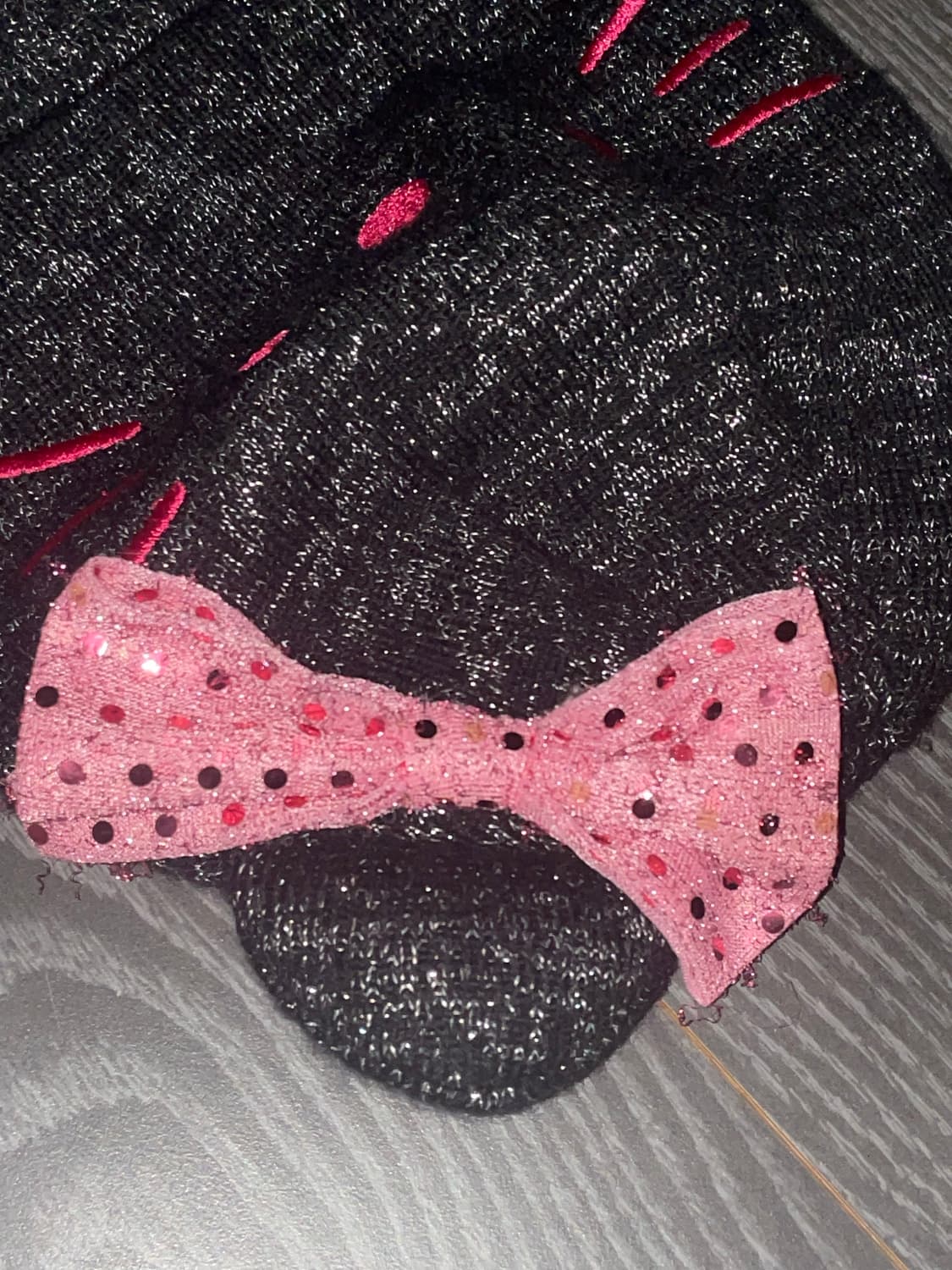12s 고전키티 헬로키티 산리오 갸루 글리터 리본 네코미미 블랙핑크 비니 상품이미지6