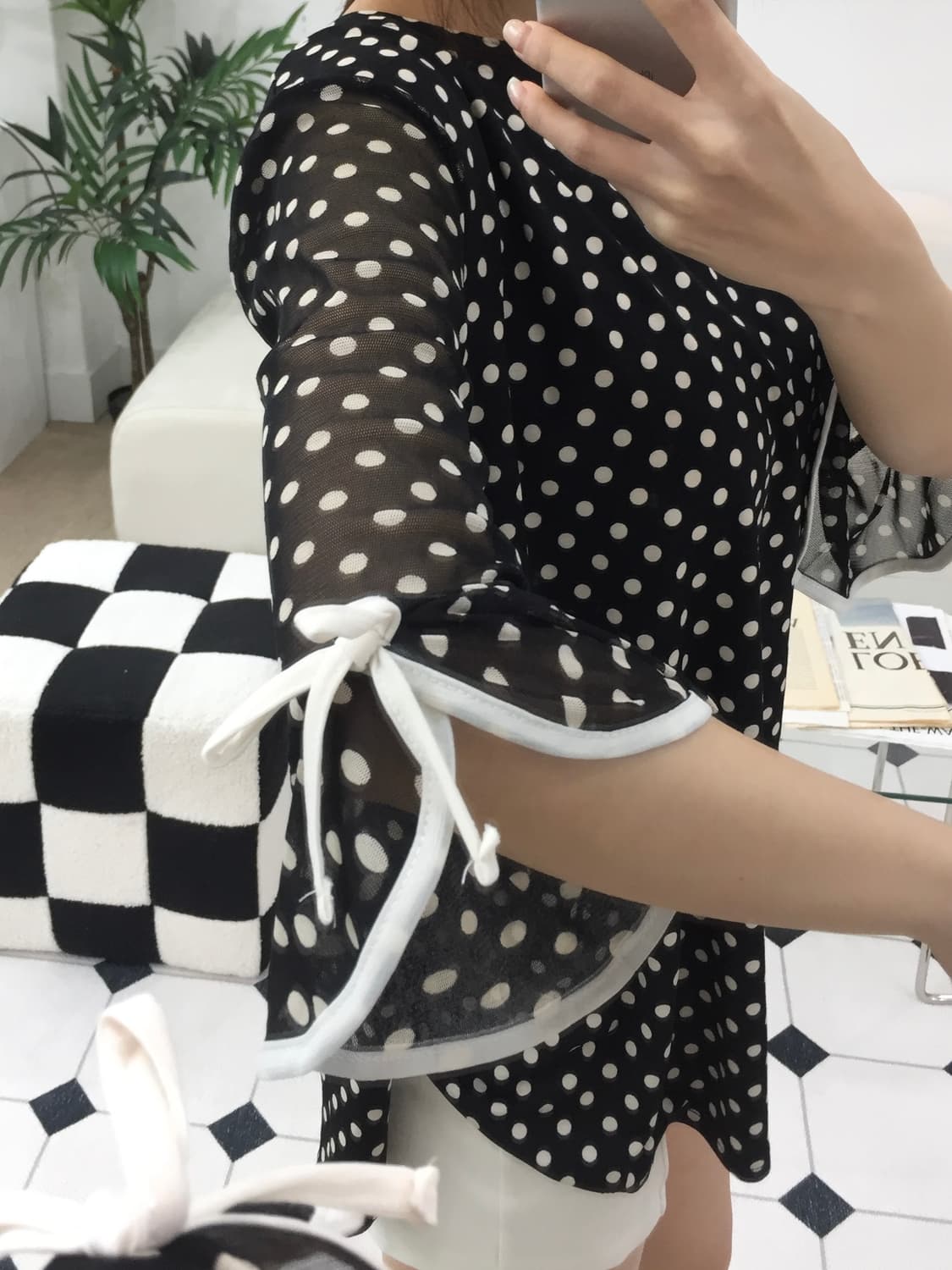 도트 리본 블라우스 상품이미지9