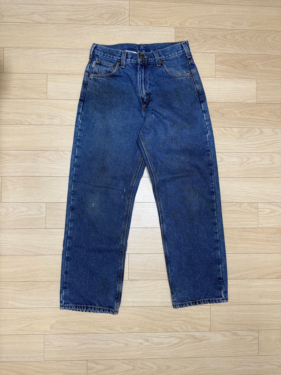 칼하트 USA 체크 라이닝 워크 데님 팬츠 상품이미지2