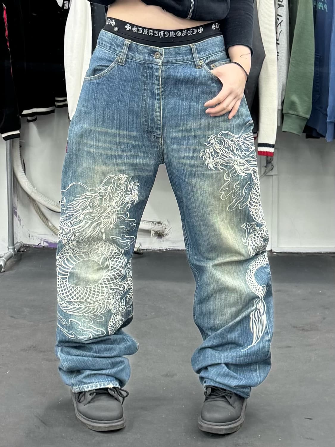 카라쿠리 타마시 오리엔탈 드래곤 데님팬츠 상품이미지2