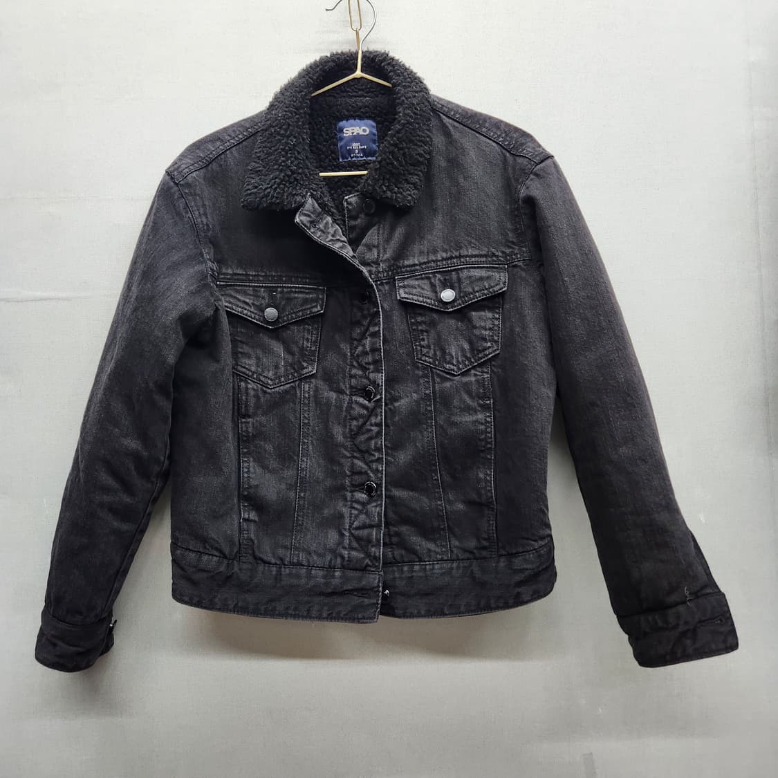스파오 투포켓 크롭 흑청 자켓(양털) M 상품이미지1