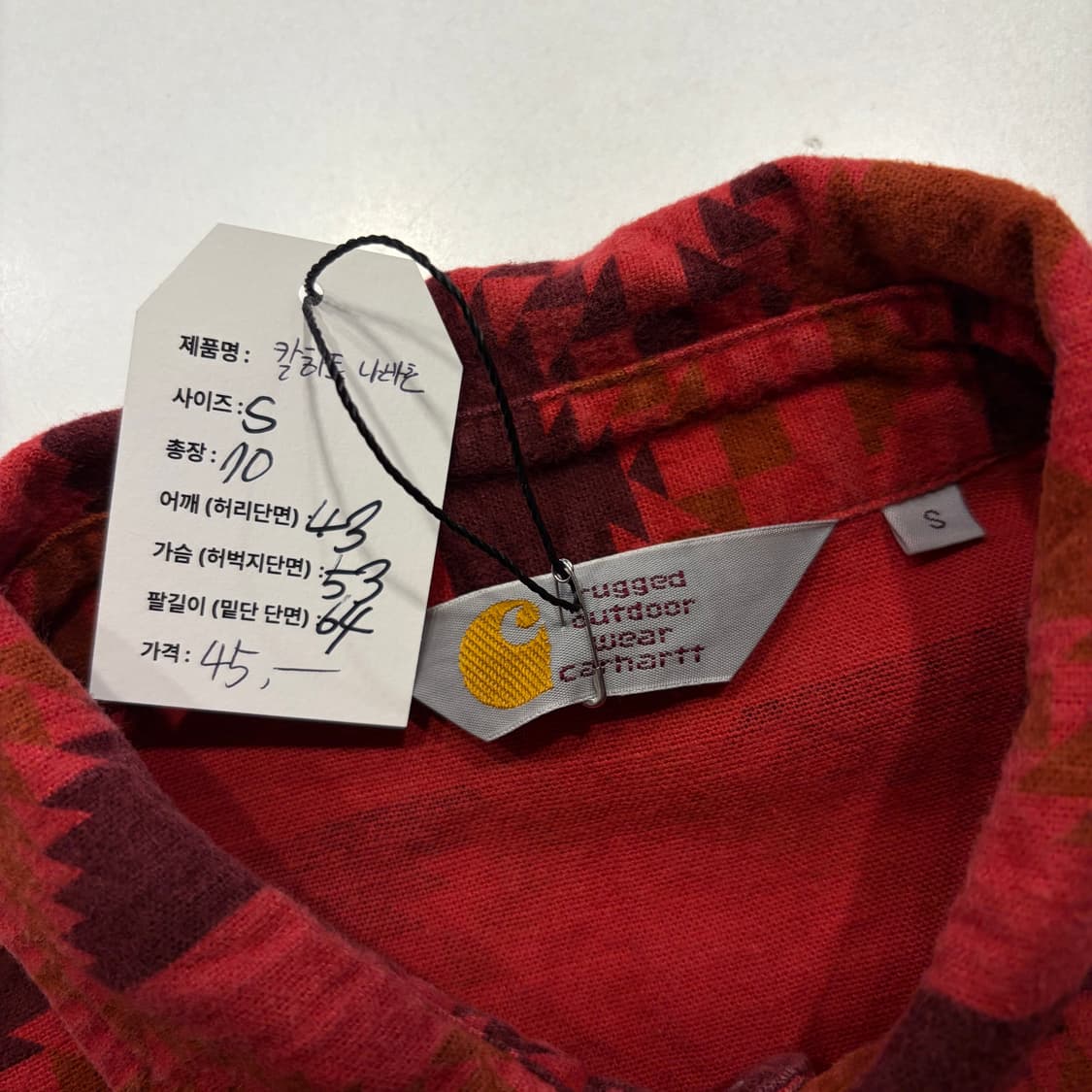 [S] 칼하트 레드 나바호 빈티지 패턴 셔츠 D809 상품이미지5