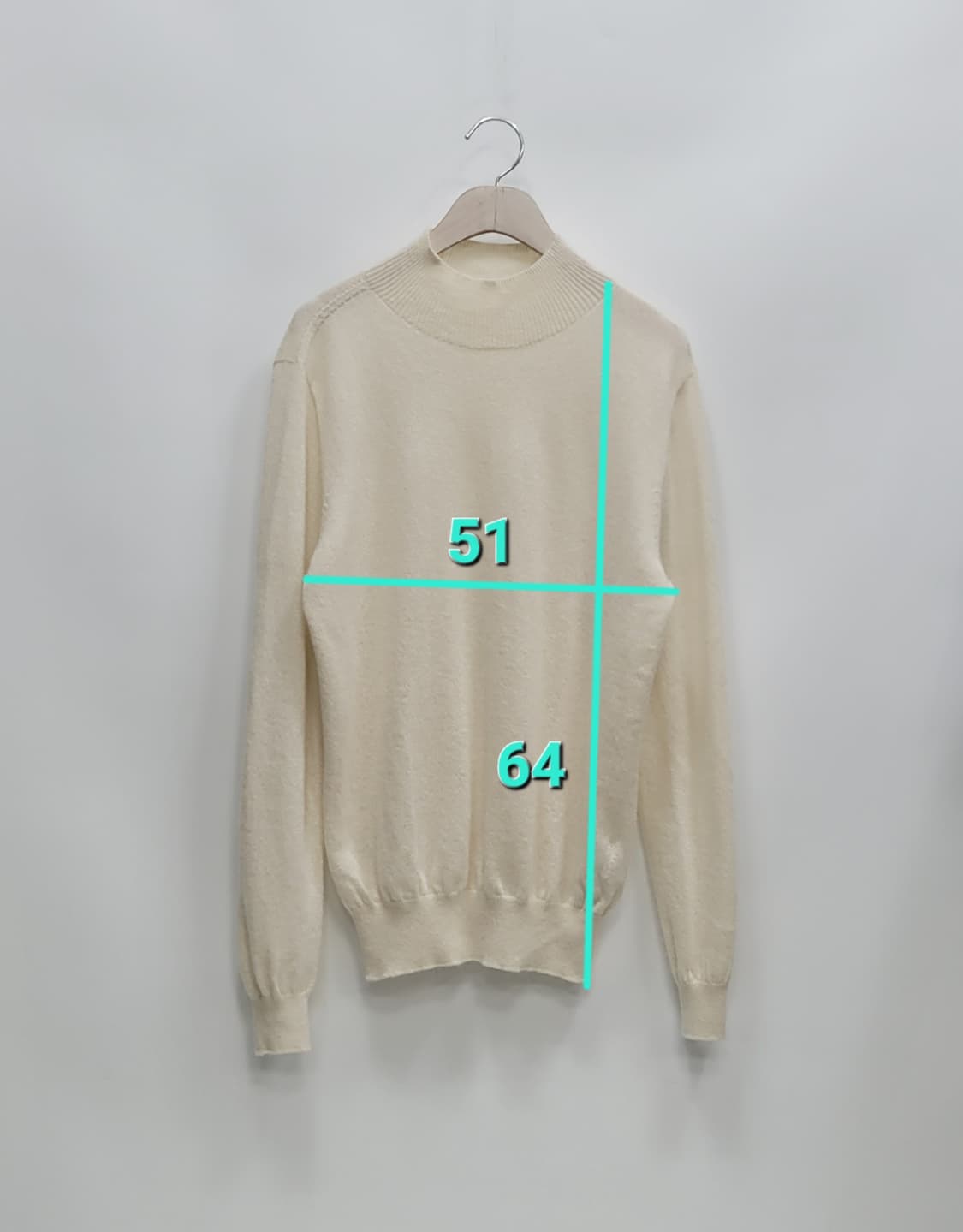 캐시미어 100% 무지 니트 / 여 M (FREE) 아이보리
 상품이미지8