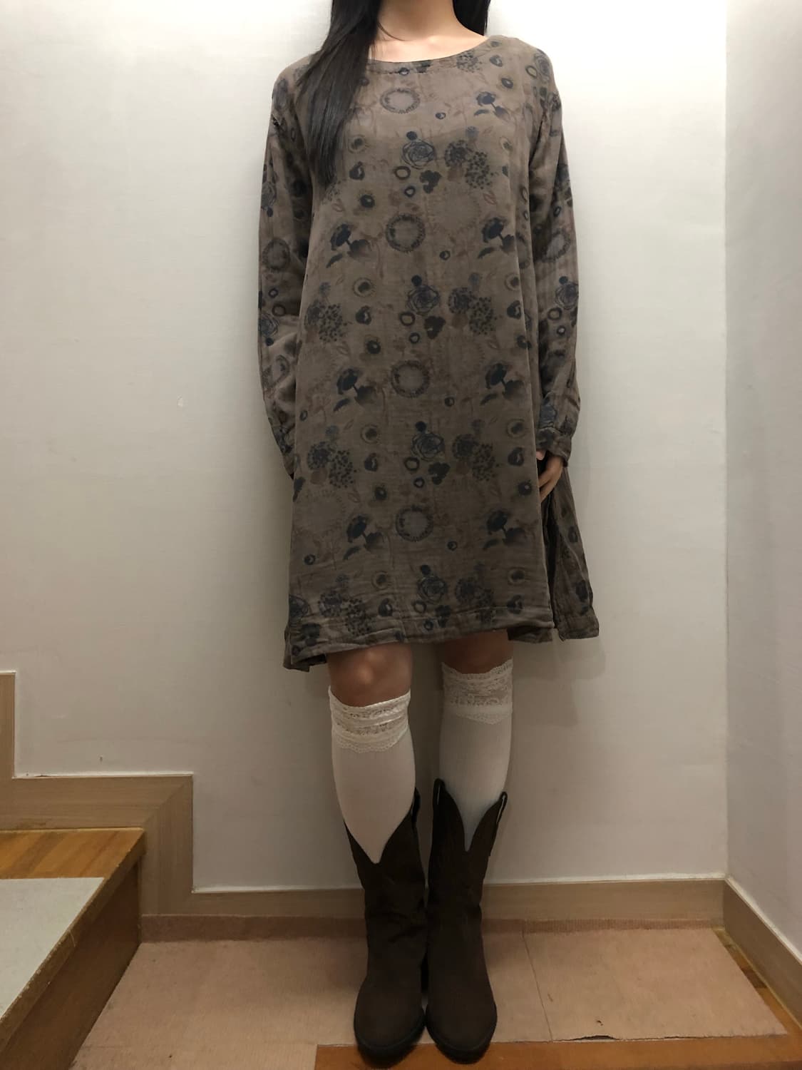 빈티지 브라운 오리엔탈 원피스 상품이미지4