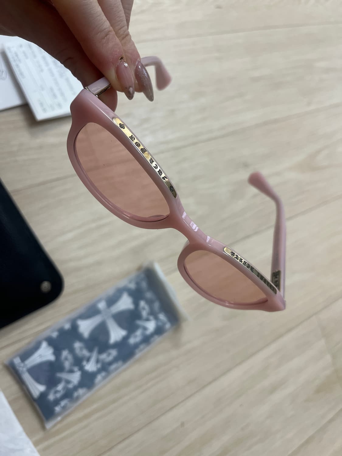 크롬하츠 로우라이더 선글라스 베이비핑크 52 (영수증O) 상품이미지7