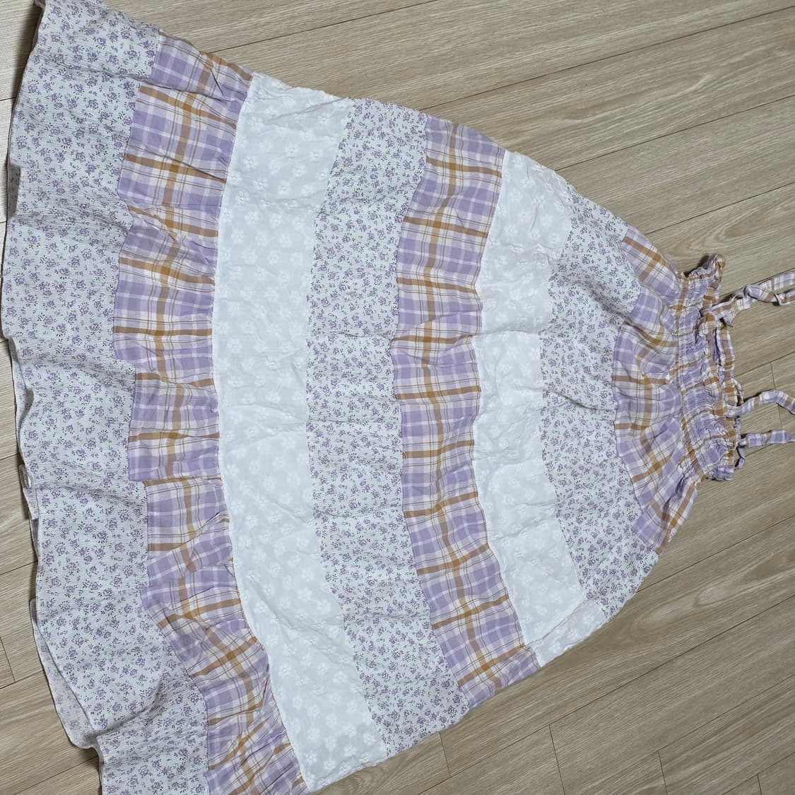 퍼플연보라 모리걸st 패치워크 꽃무늬 롱원피스&스커트 상품이미지3