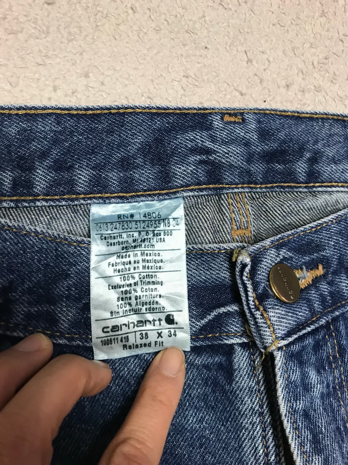 칼하트 카펜터 데님 팬츠 38X34 상품이미지5