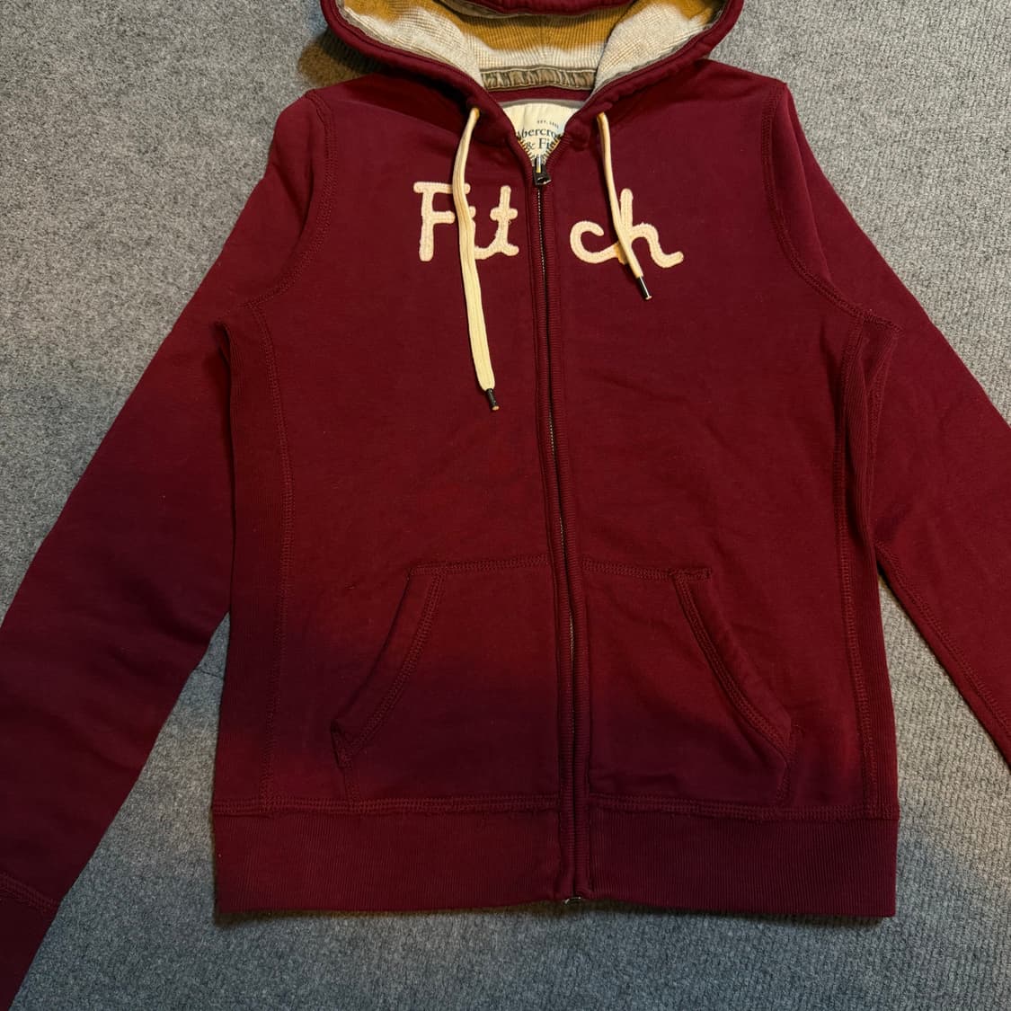 아베크롬비 버건디 후드집업 L 상품이미지2