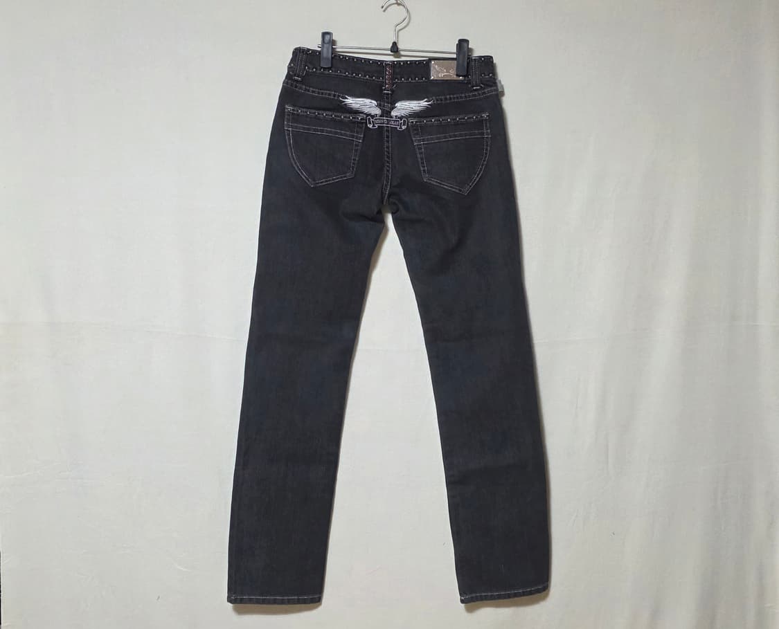 [S급/희귀] 로빈스진 실버 윙 스터드 로우라이즈 데님 (은사 자수) 상품이미지4