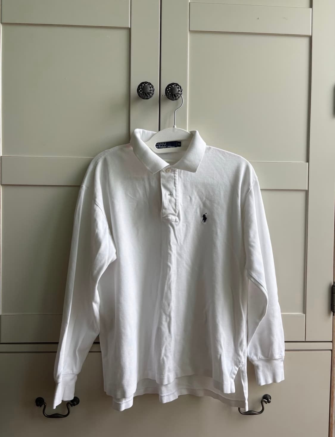 폴로 카라 화이트 롱슬리브 상품이미지1