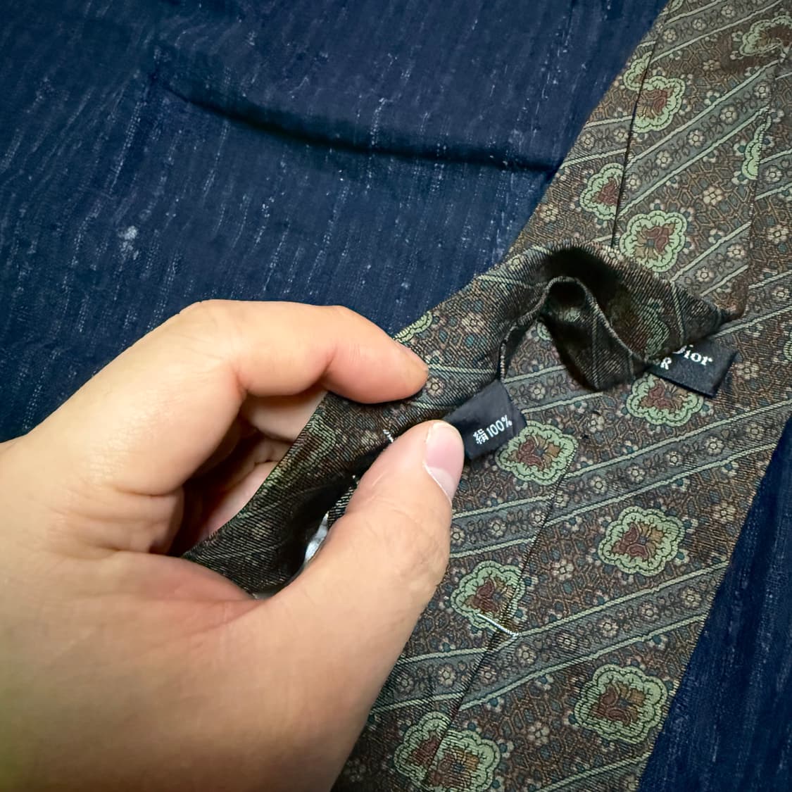 90‘s 크리스찬 디올 패턴 코튼 타이 상품이미지5