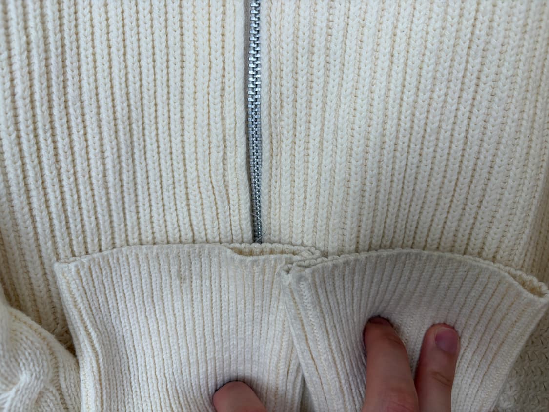 [1] 타일레 하이넥 케이블 니트 집업 크림 상품이미지5