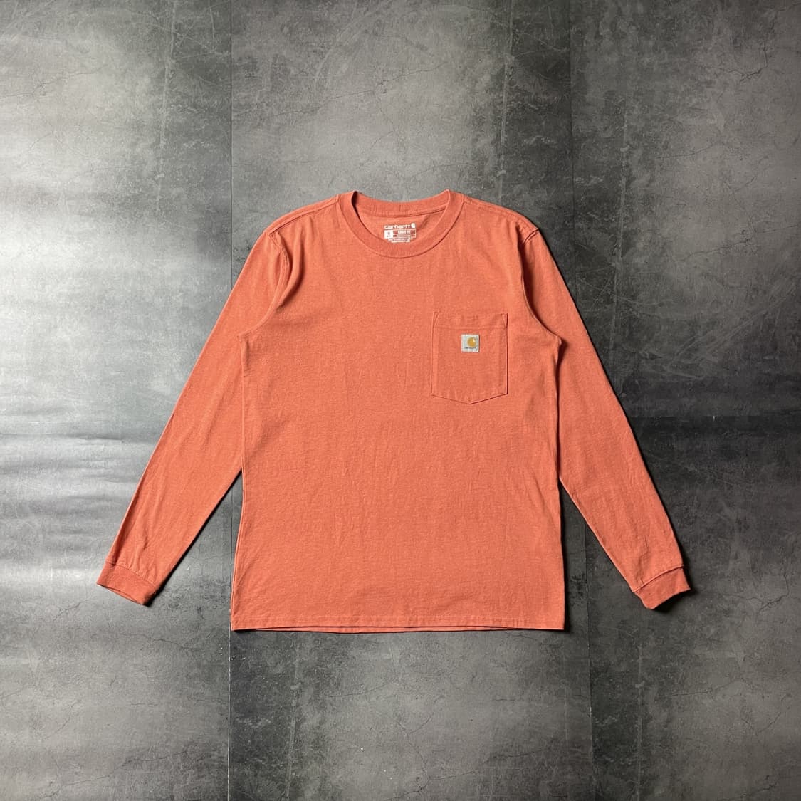 CARHARTT 칼하트 빈티지 오렌지코랄 코튼 긴팔 티셔츠 A00490 상품이미지1