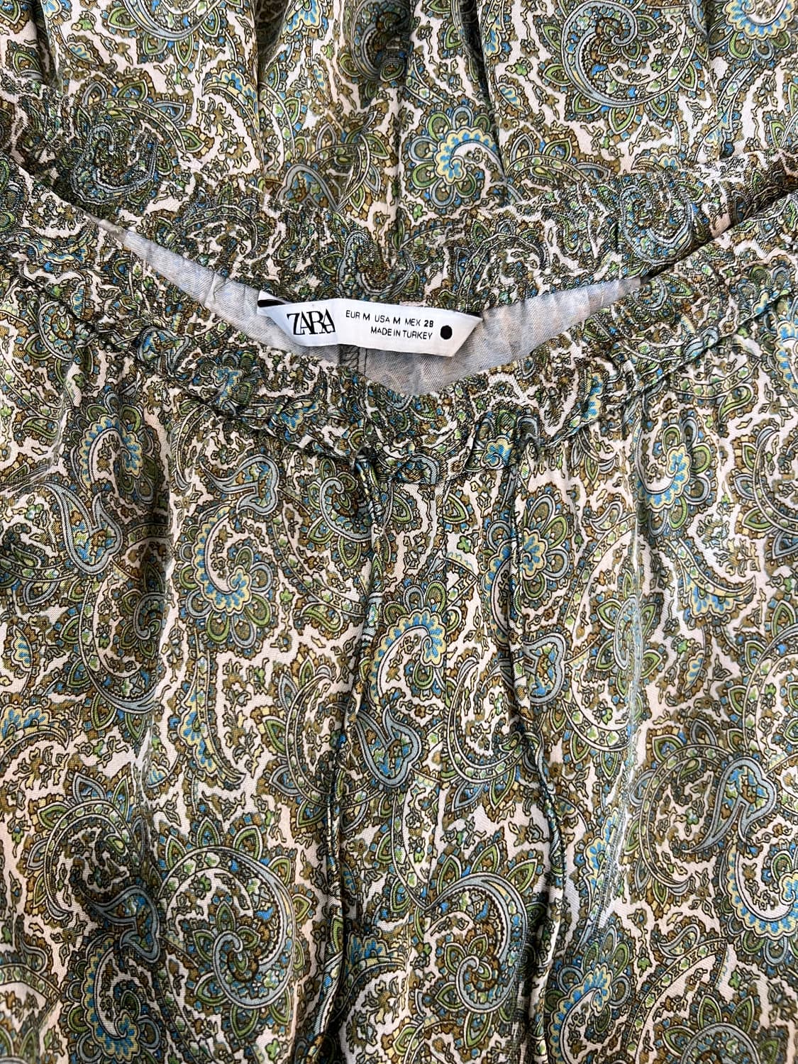 자라 여성 카키 에스닉패턴 롱스커트 실키스커트 상품이미지4