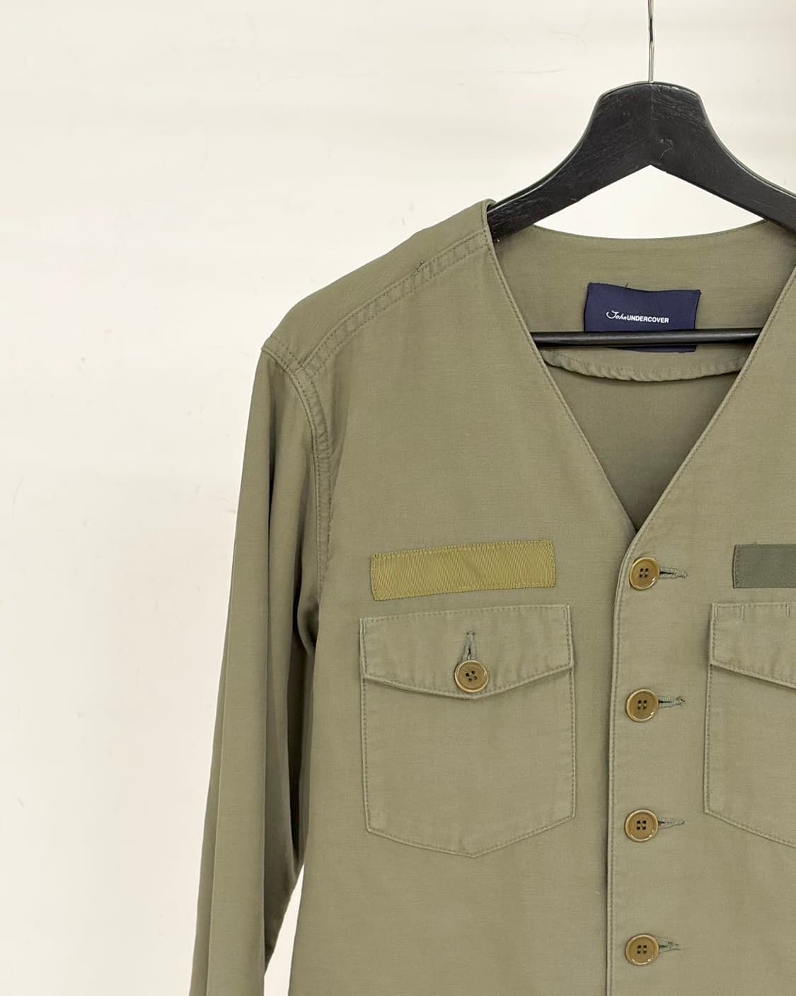 존 언더커버 카키 네이비 배색 도킹 롱자켓  상품이미지2