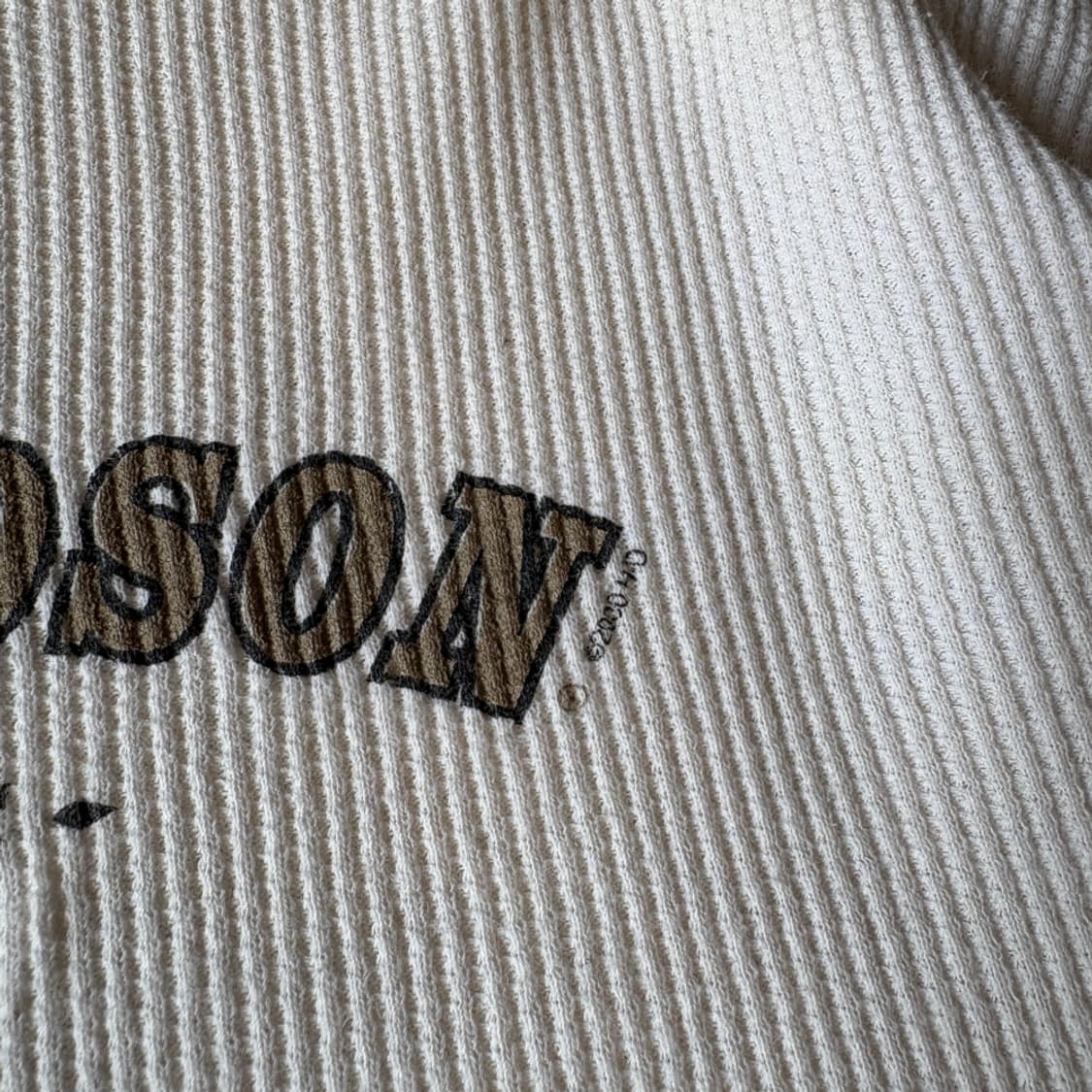 00년대 미국 생산 할리데이비슨 롱슬리브 아이보리 와플 티셔츠 상품이미지4