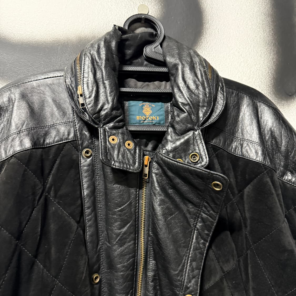 VTG 빈티지 100% 쉽스킨 퀼팅 디테일 양가죽 블루종 자켓 상품이미지5