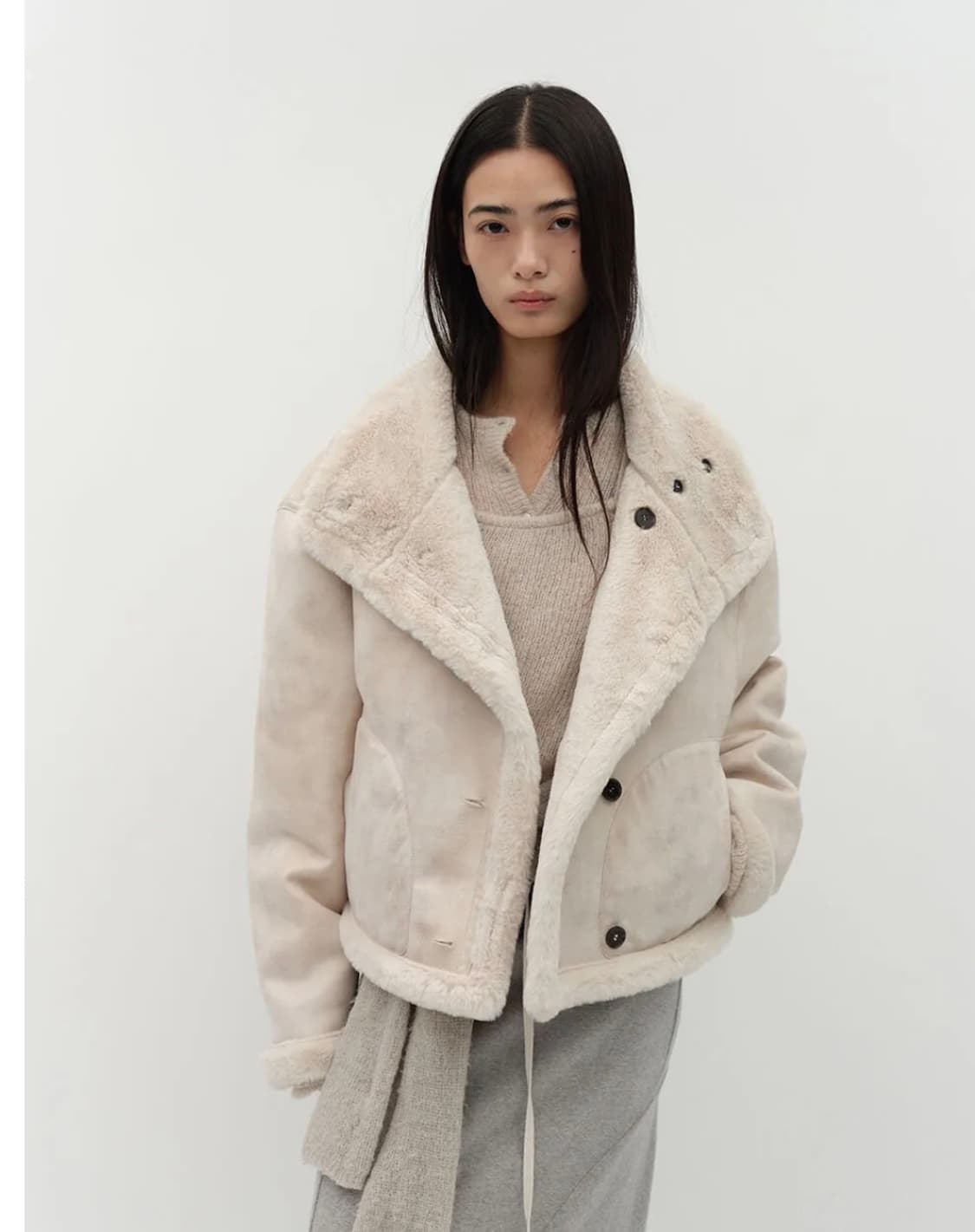 로우타이드 리버시블 무스탕 베이지 상품이미지2