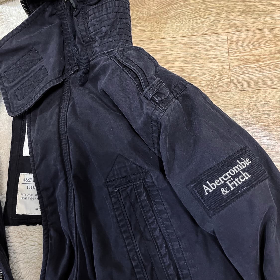 정품) 아베크롬비 프리미엄 쉐르파 양털 후드퍼 야상 패딩/ 100-105 상품이미지5