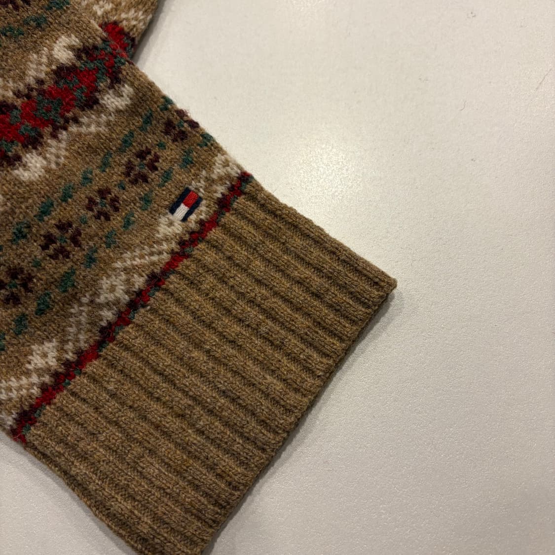 [XL] 타미힐피거 아가일 패턴 니트 브라운 B707 상품이미지7