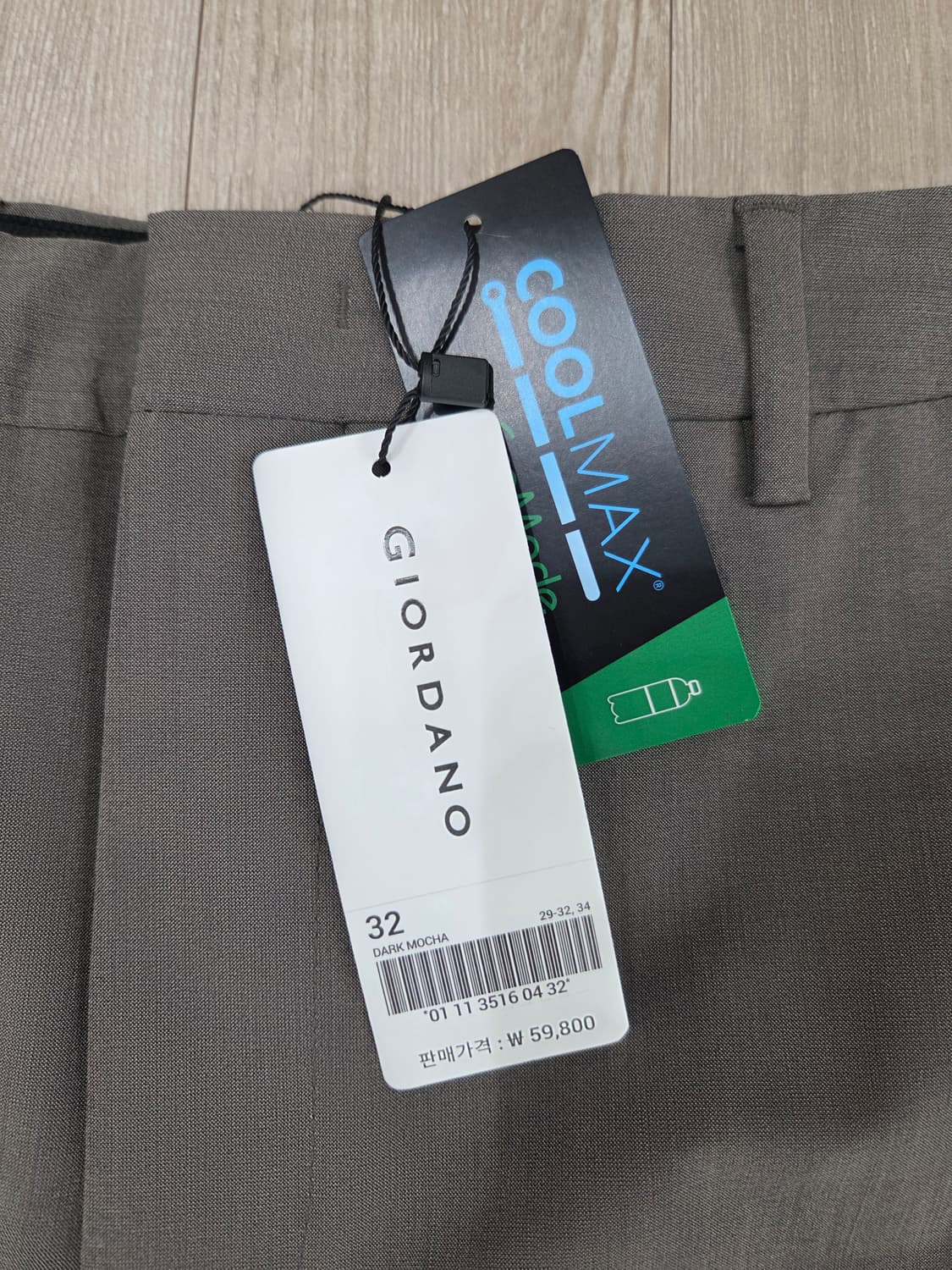 (새상품)지오다노 여름 쿨맥스 스트레이트핏 슬랙스 다크모카, 블랙 32 상품이미지2