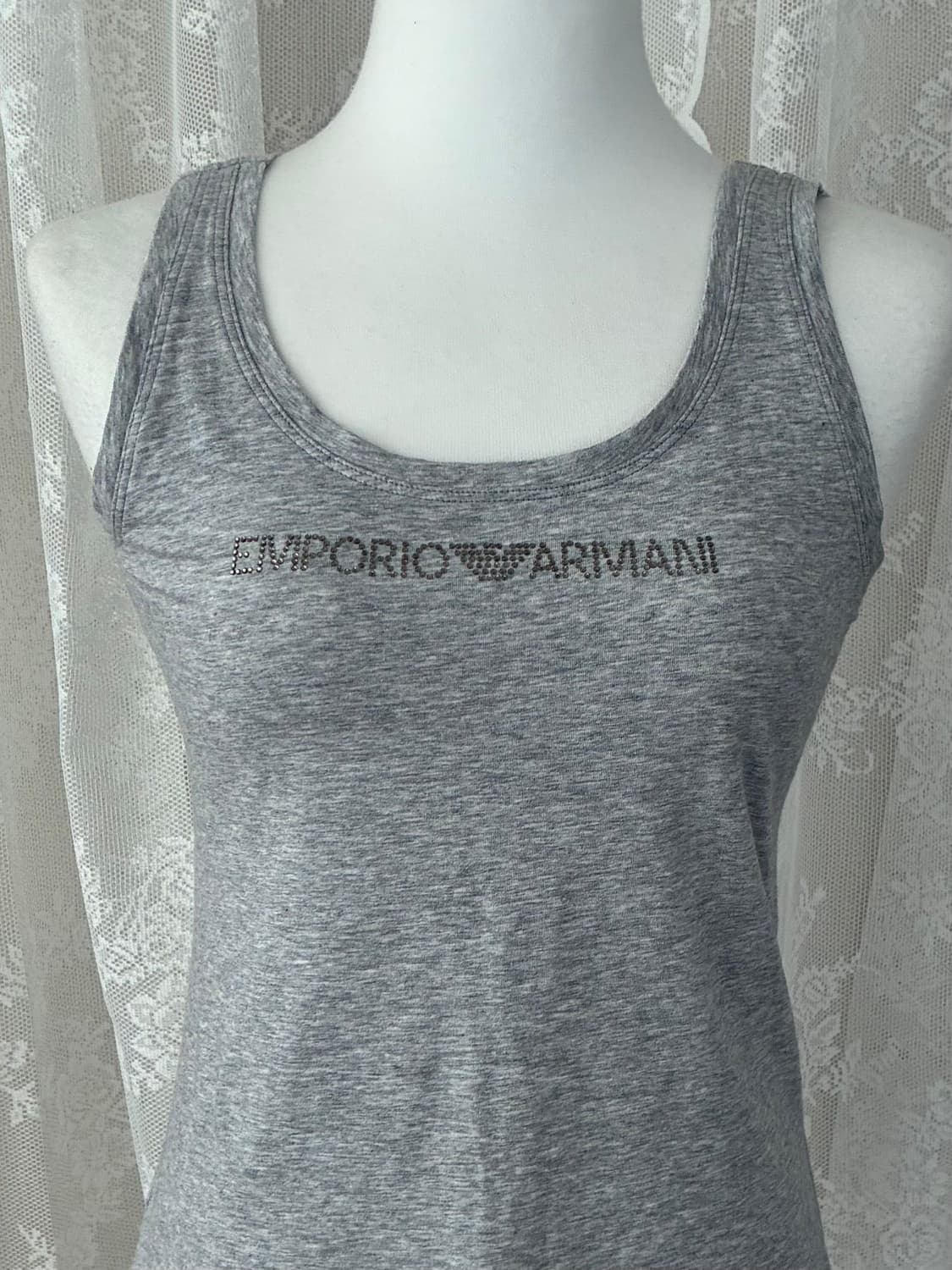 S) 엠포리오 아르마니 큐빅 탱크 탑 나시 그레이 상품이미지4