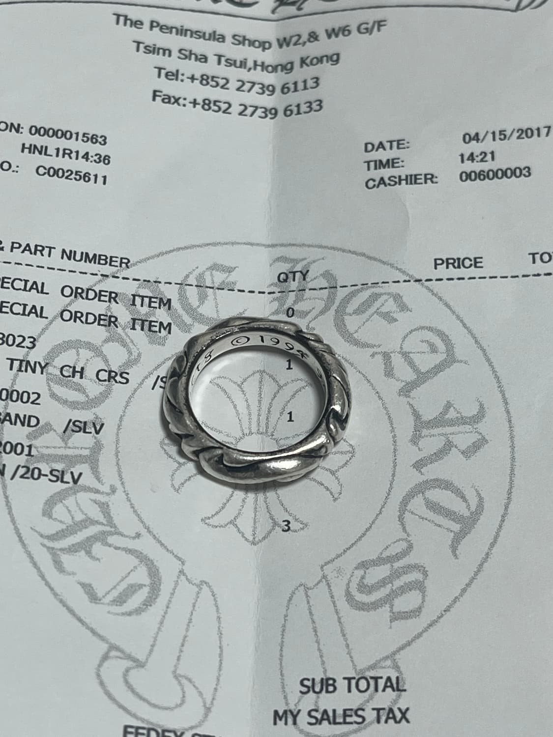 크롬하츠 스크롤 밴드 링 상품이미지2