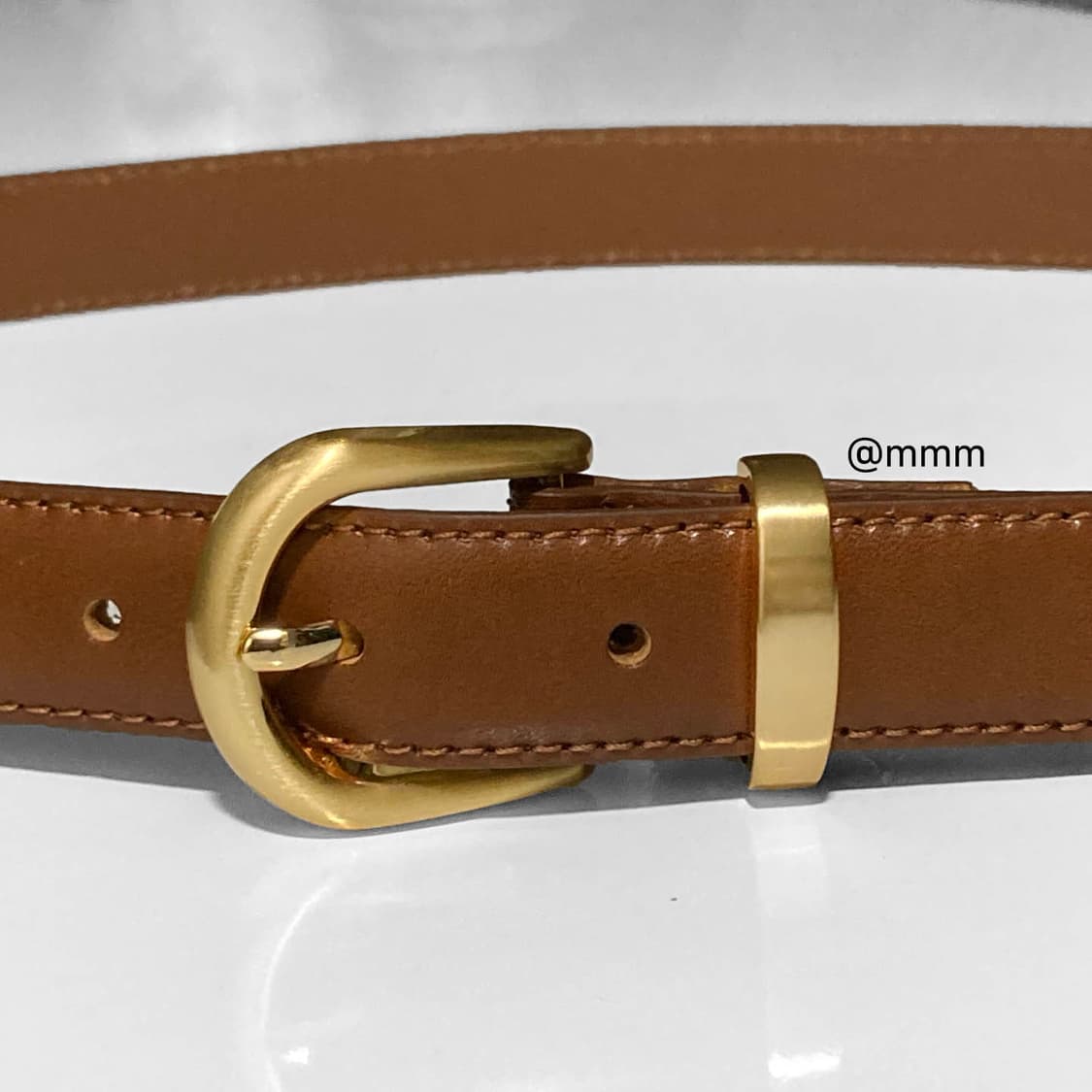 [Unisex]골드링 이태리 가죽 벨트 연브라운 상품이미지6