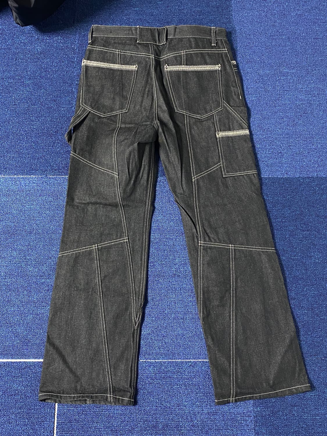 메종미네드 OBLIQUE SEMI WIDE DENIM PANTS BLAC 상품이미지4