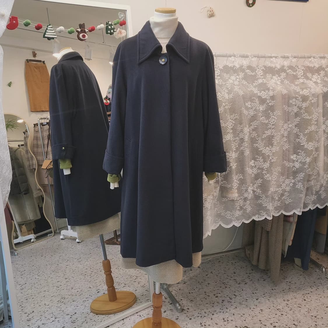 Orchidea 캐시미어100 네이비 코트 상품이미지1